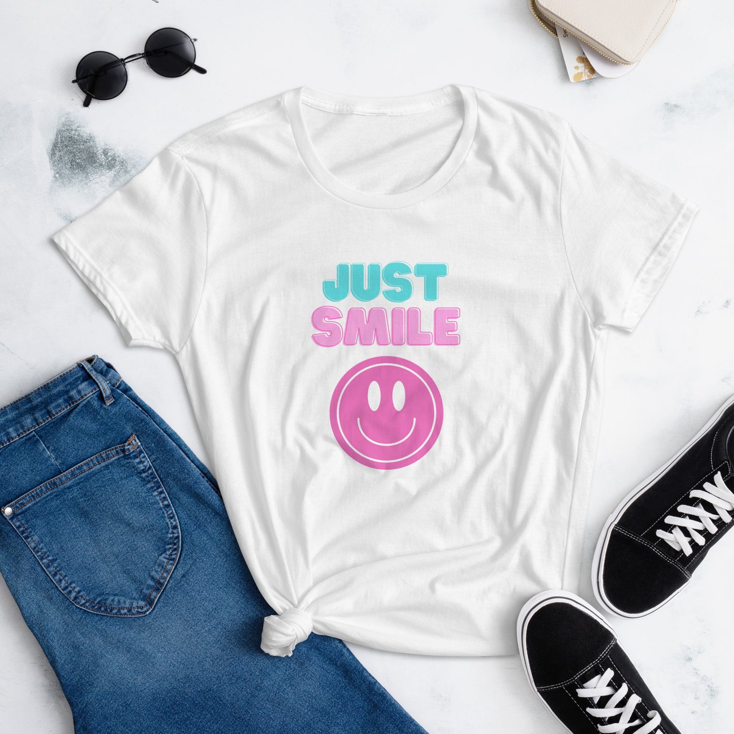 "Just Smile" Women's short sleeve t-shirt