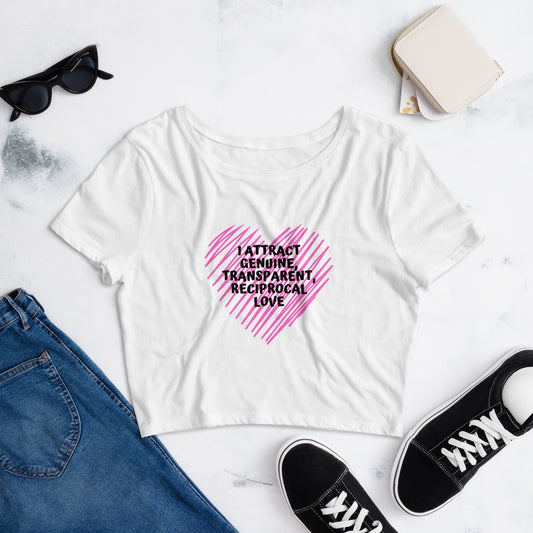 Cropped "I Attract Love" Women’s Tee